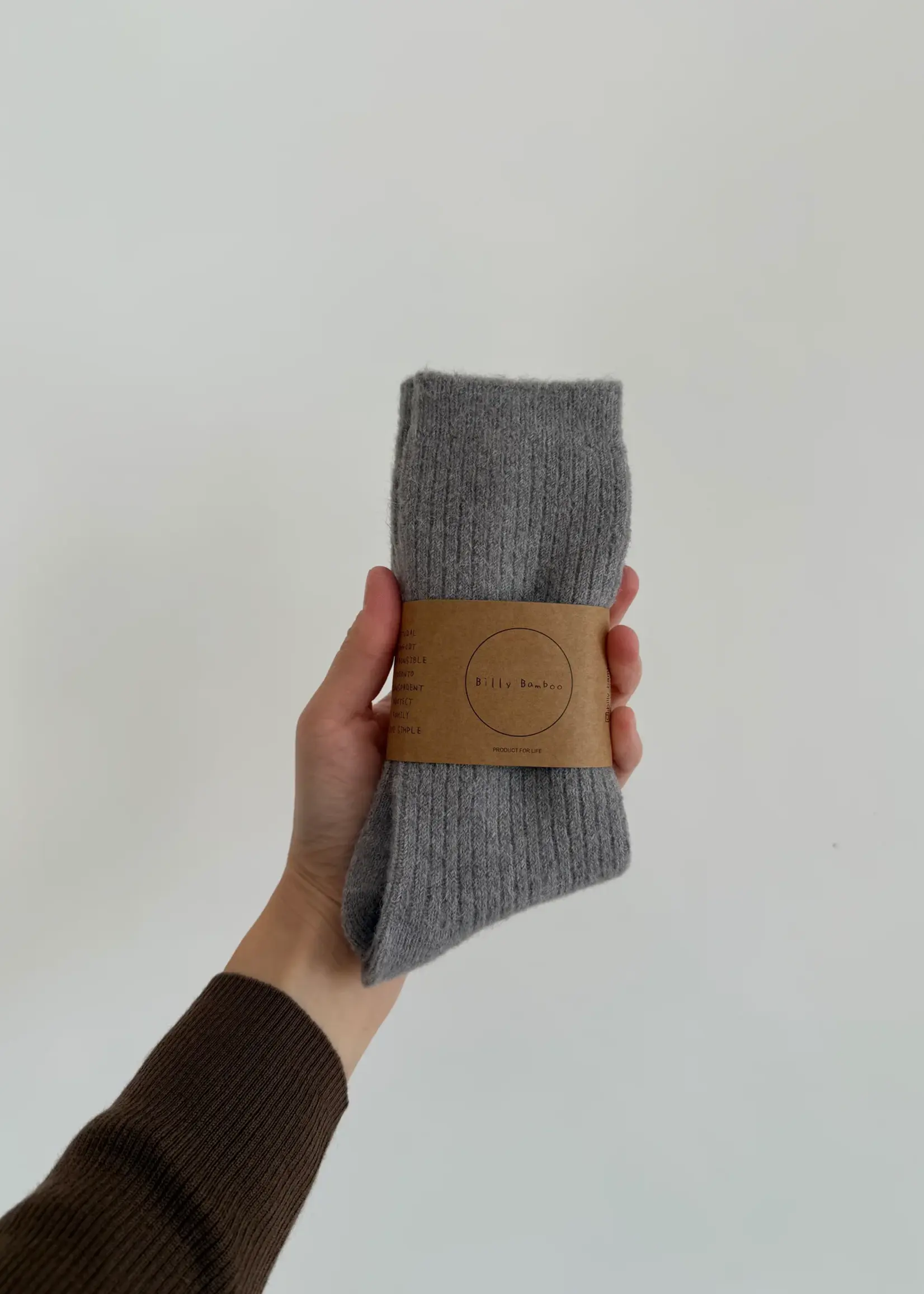 Billy Bamboo Alpaca Cabin Socks - Light Gray