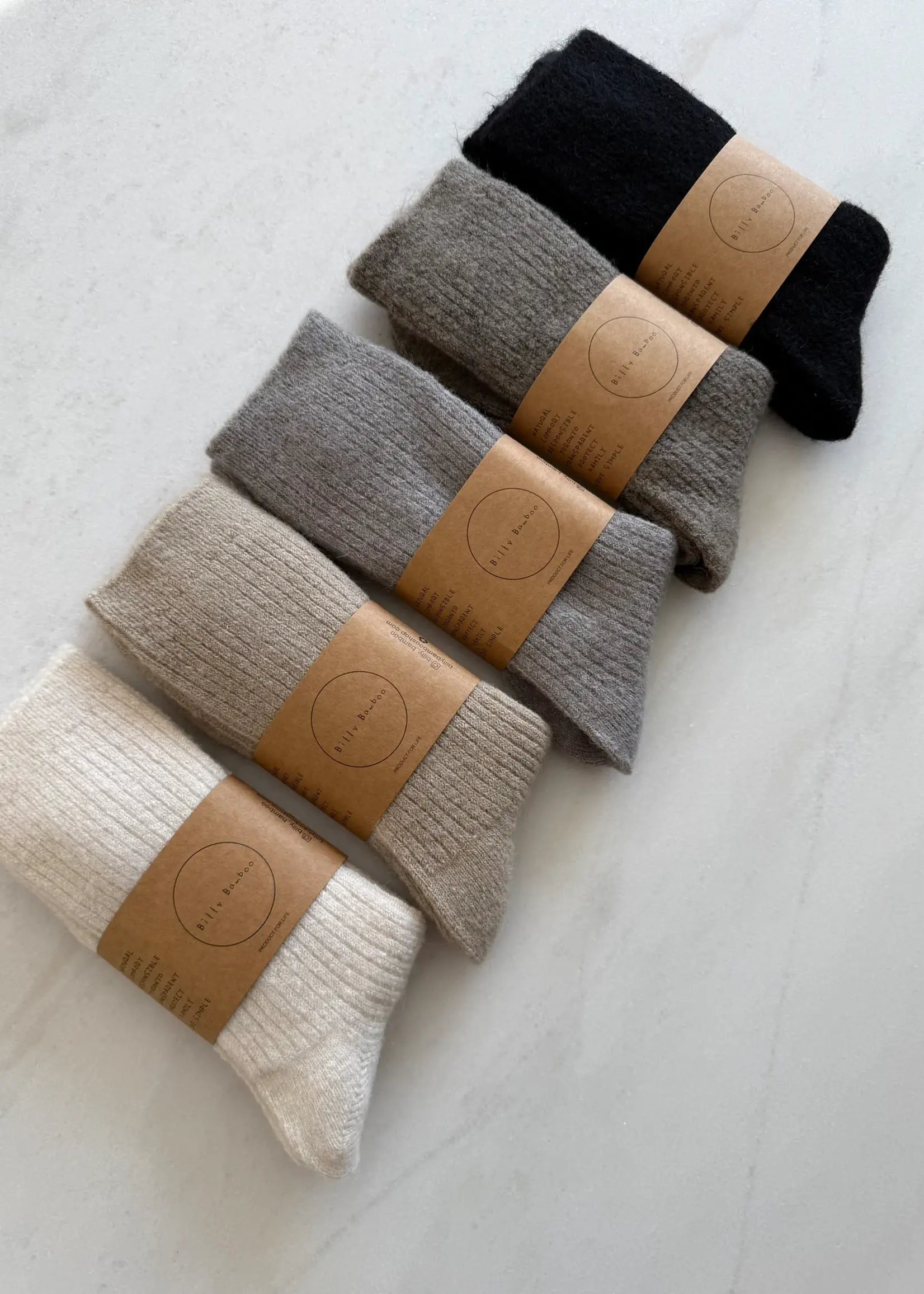 Billy Bamboo Alpaca Cabin Socks - Light Gray