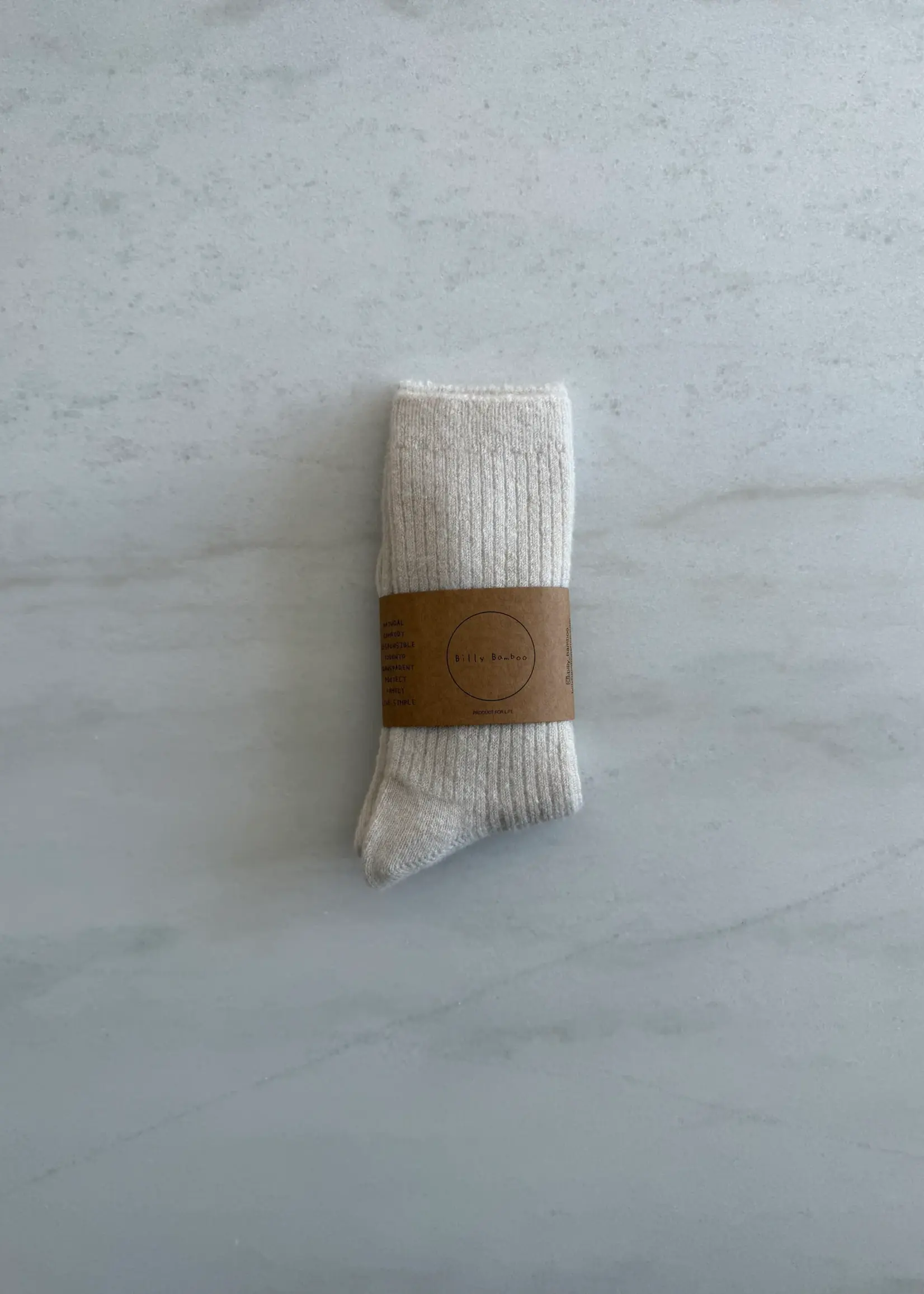 Billy Bamboo Alpaca Cabin Socks - Off White