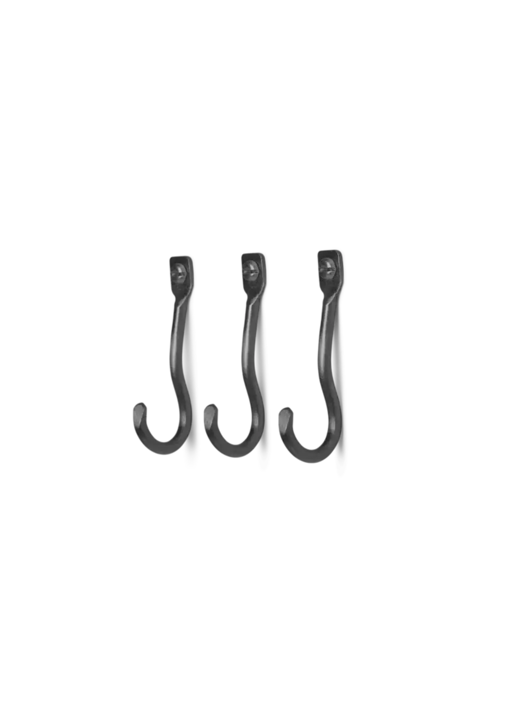 Ferm Living Crochets Curvature - Laiton Noir - Ensemble de 3