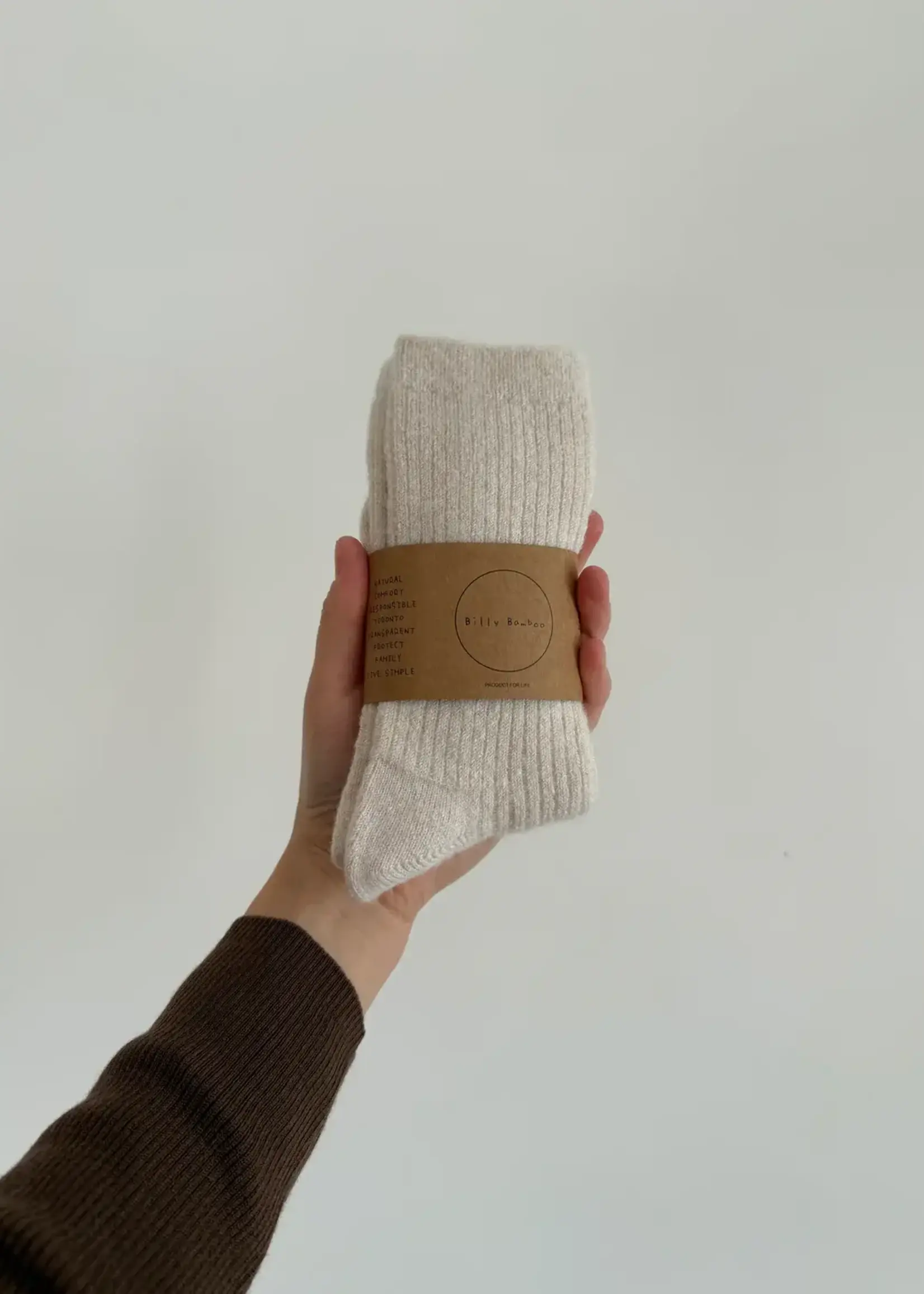 Billy Bamboo Alpaca Cabin Socks - Off White