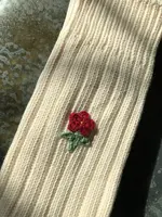 Billy Bamboo Chaussettes Crochet Fleur Rouge