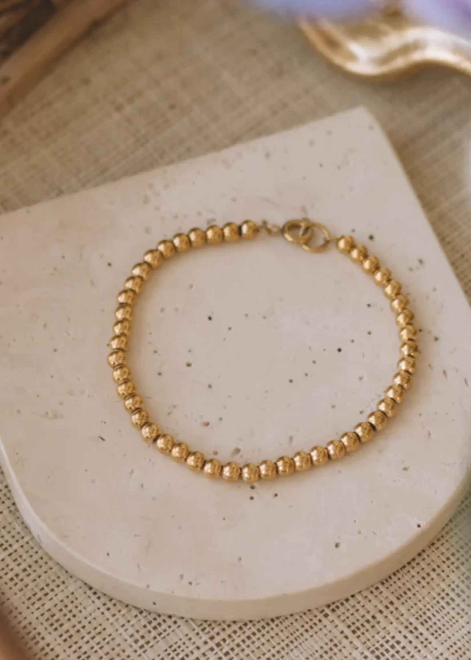 Ken & Jame Gold Beaded Bracelet