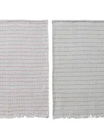 Tea Towel w Kantha Stitch & Fringe