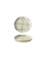 Plate with Grid Pattern - Green