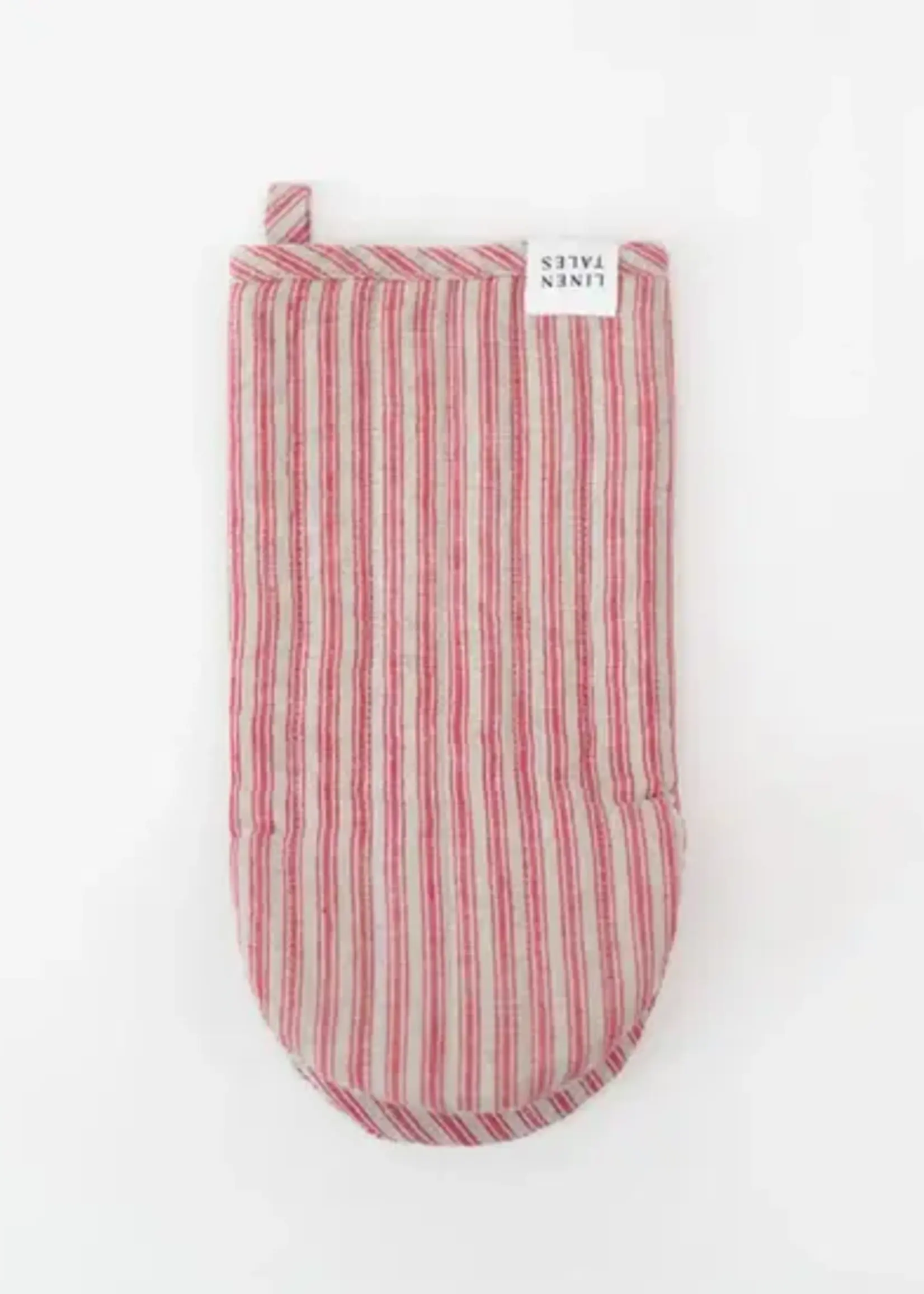 Oven Mitt - Red Natural Stripes