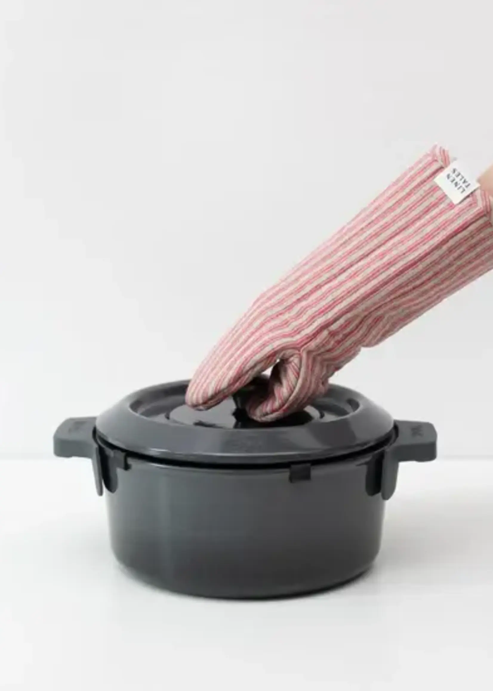 Oven Mitt - Red Natural Stripes