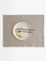 Linen Placemat Natural with Fringes