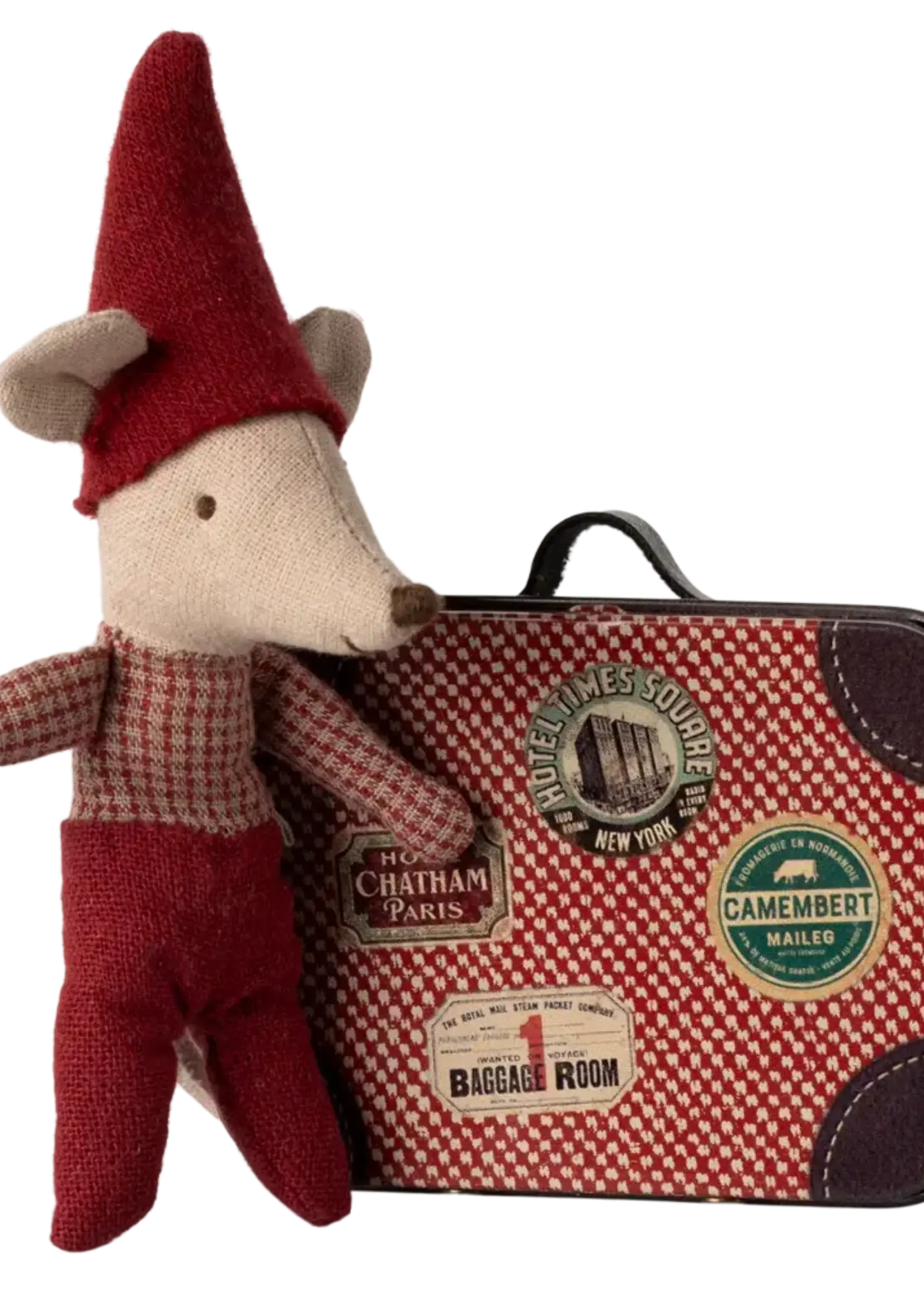 Christmas Mouse, Baby in Suitcase