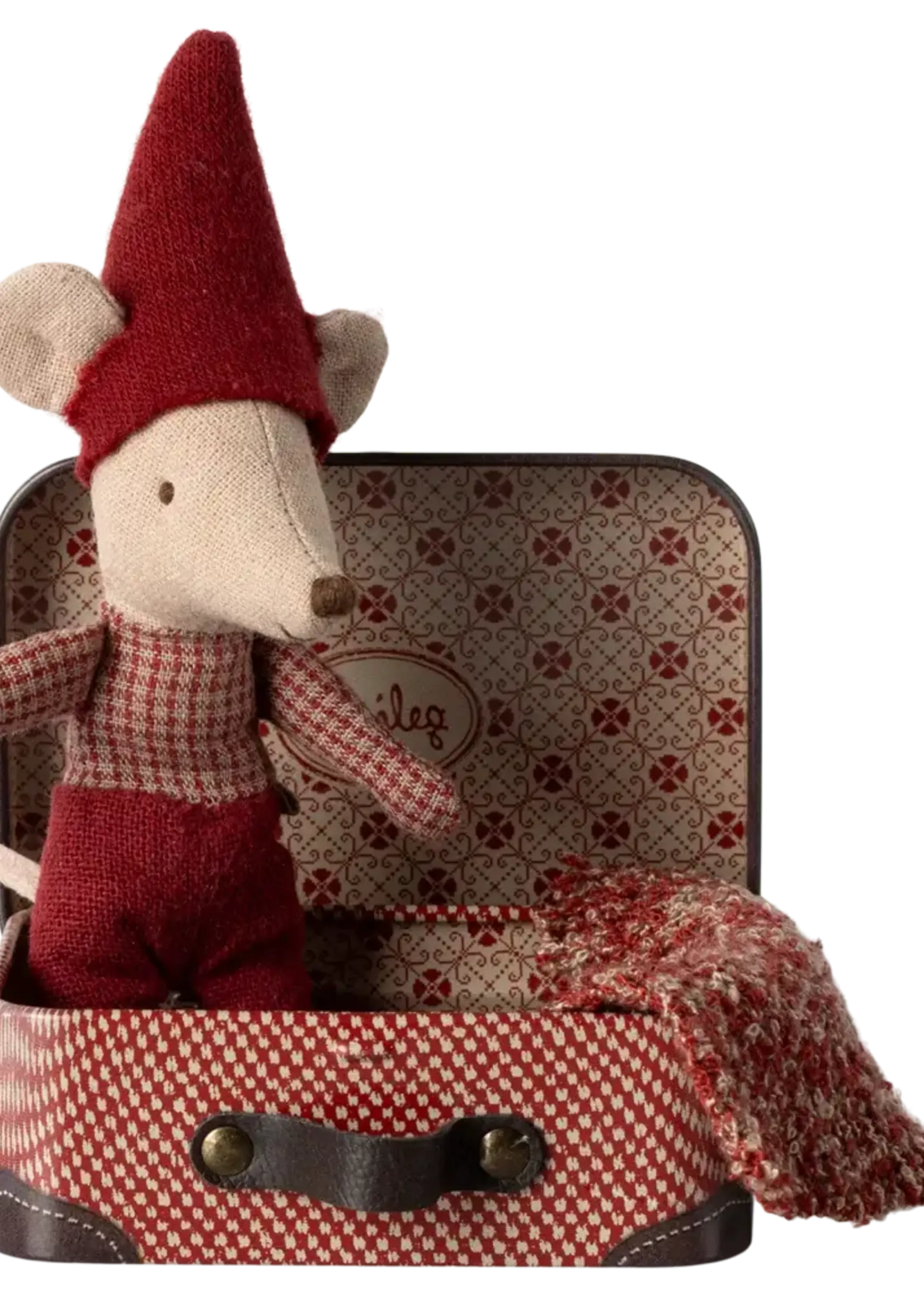 Christmas Mouse, Baby in Suitcase