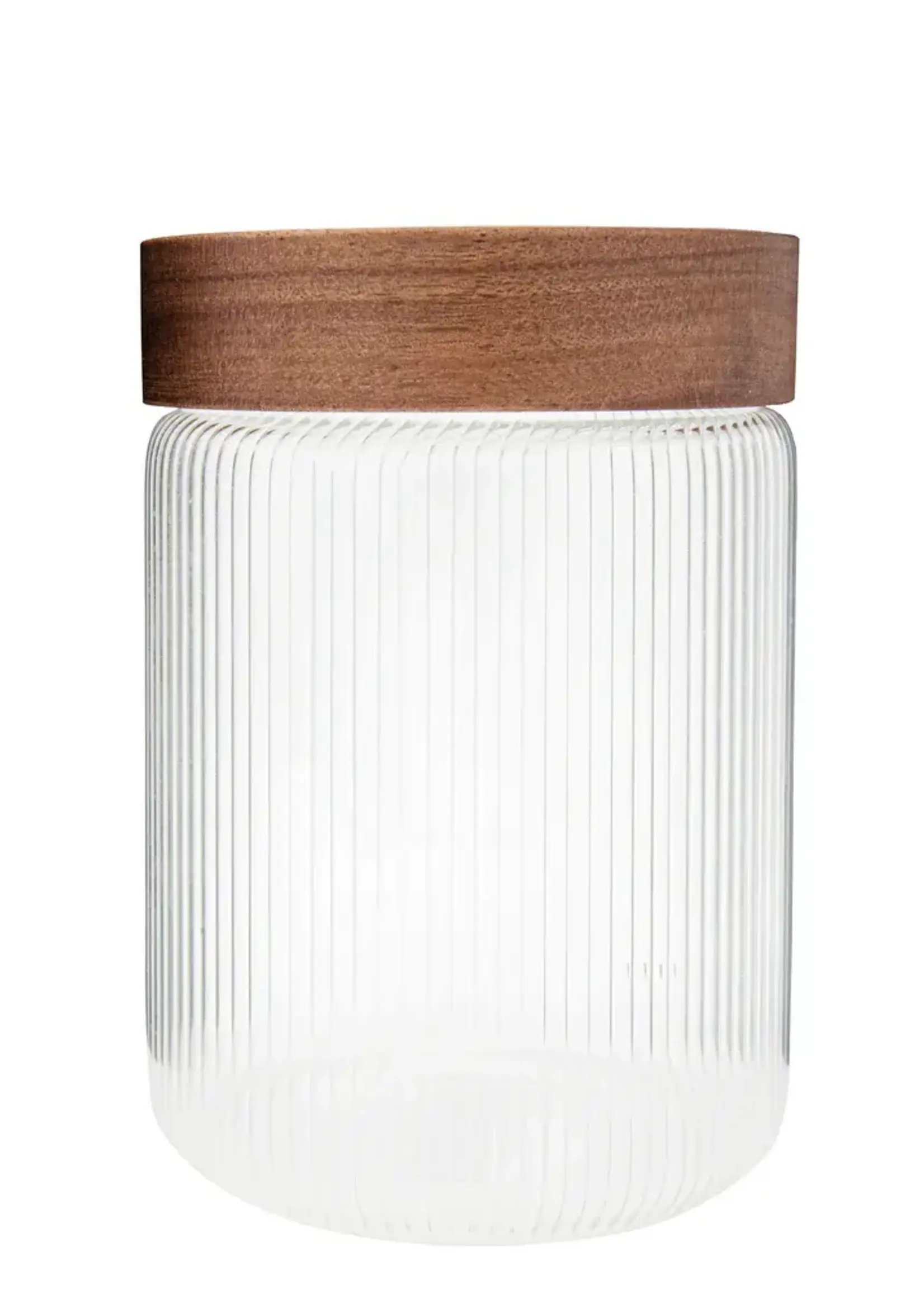 Pot de Rangement en Verre Cannelé