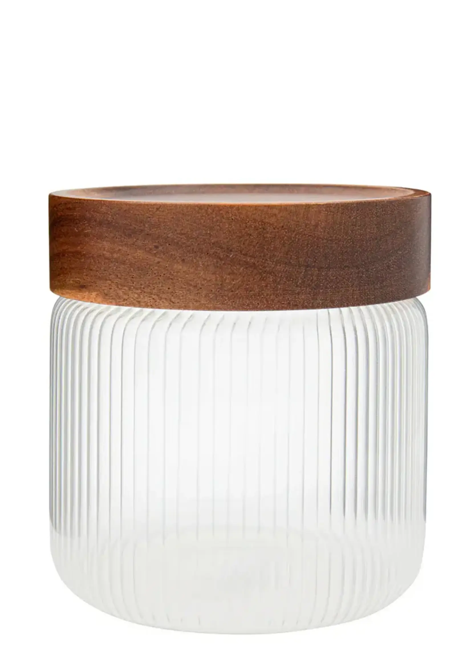 Storage Ribbed Glass Jar