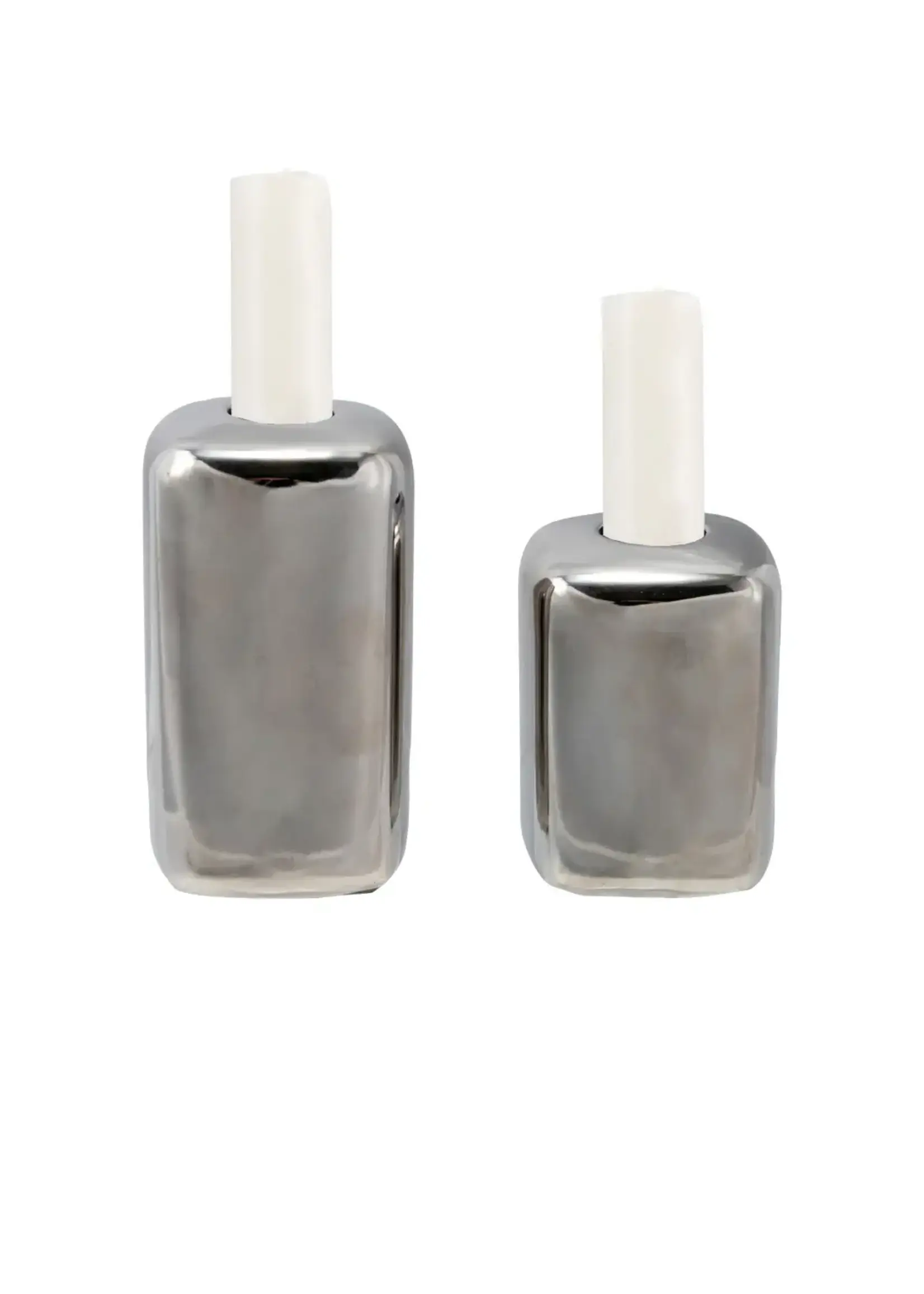 Taper Holders, Chrome Finish - Set of 2