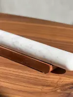 White Marble Rolling  Pin and Wood Base