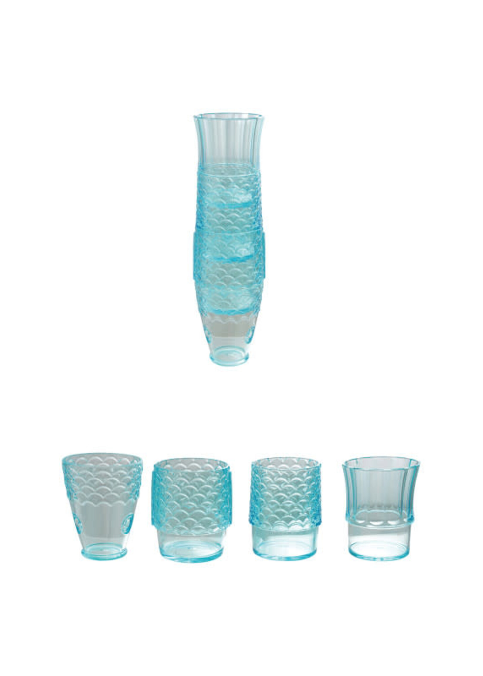 Verres en Poisson Empilables - Ens. de 4