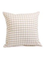 Coussin Cotton Gingham Aspect Lin-Blanc