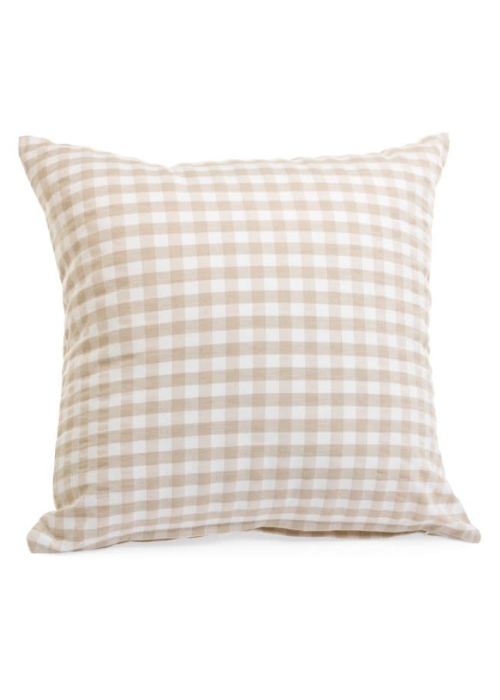 Cushion Cotton Gingham Linen Look-White 20x20″