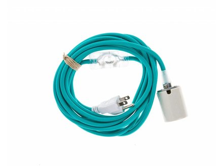 porcelain plug-in pendant cord - turquoise