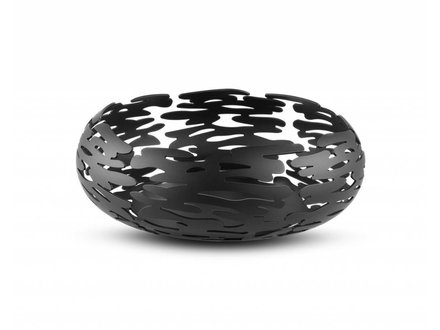 alessi barknest round basket - black alessi barknest round basket - black