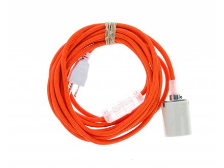 porcelain plug-in pendant cord - orange