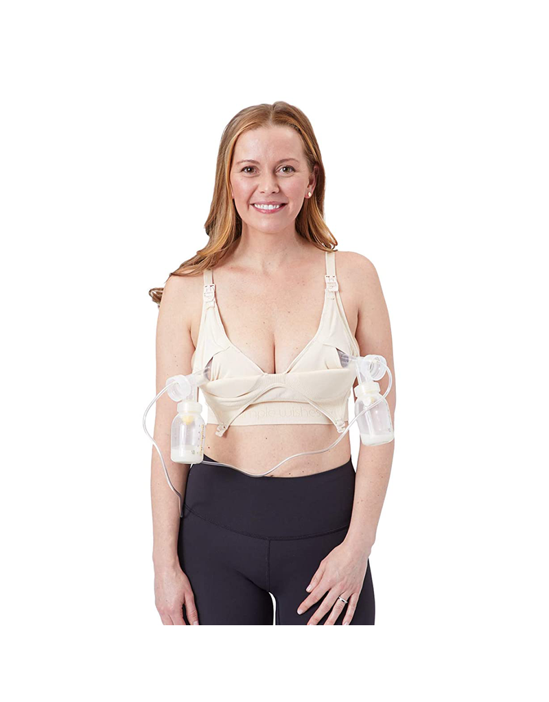 Simple Wishes Pumping and Nursing Bra in One with Fixed Padding