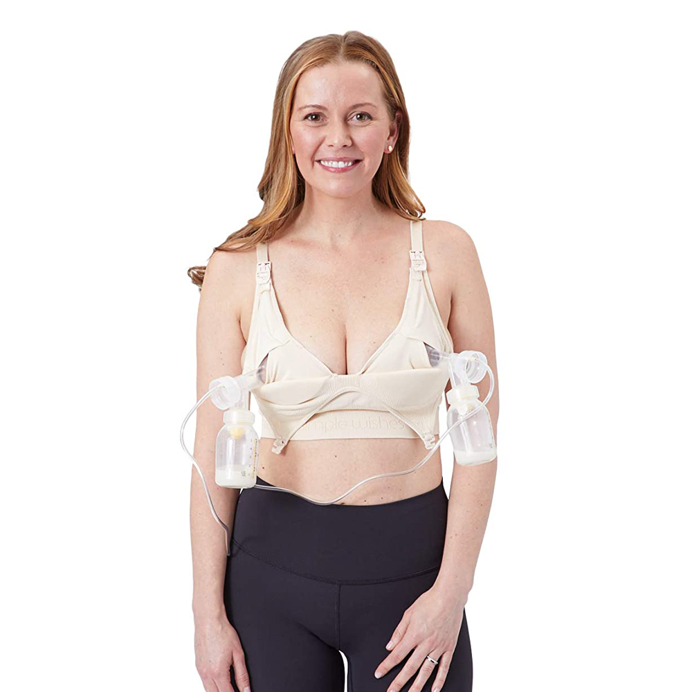 Hands Free Pumping Bra, Breast Pump Nursing Bra with Pads, Breastfeeding  Bra, Comfortable for All Day Wear and Adaptable with No-Slip Support