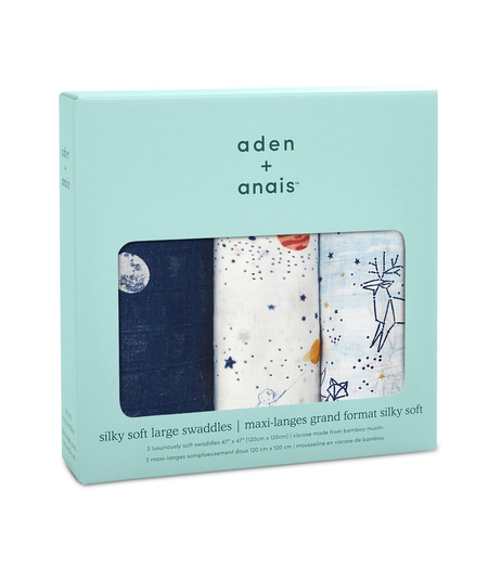 aden + anais aden + anais Swaddle Silky Soft White Label 3-pack