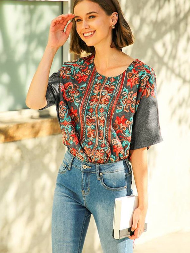 umgee embroidered top