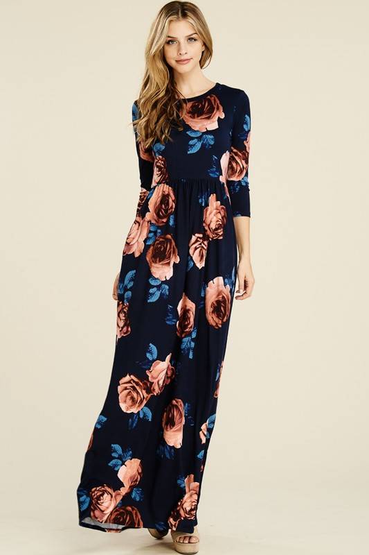 reborn j floral maxi dress