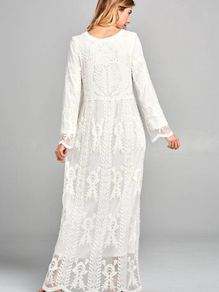 orange creek white lace dress