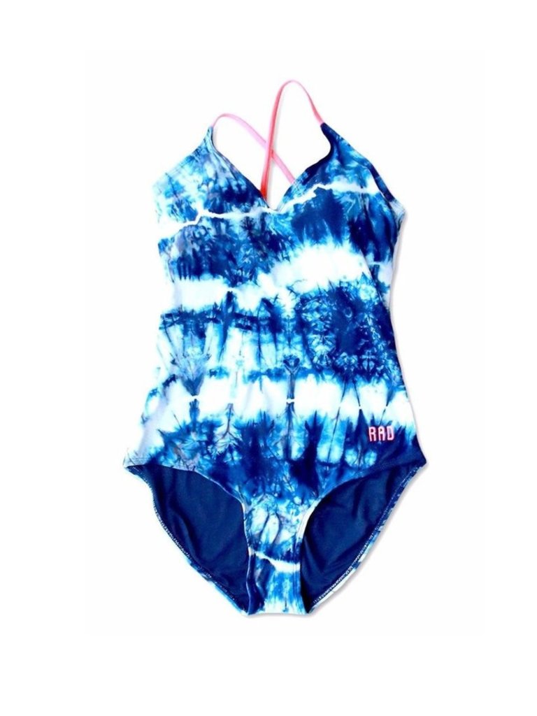 blue tie dye swimsuit