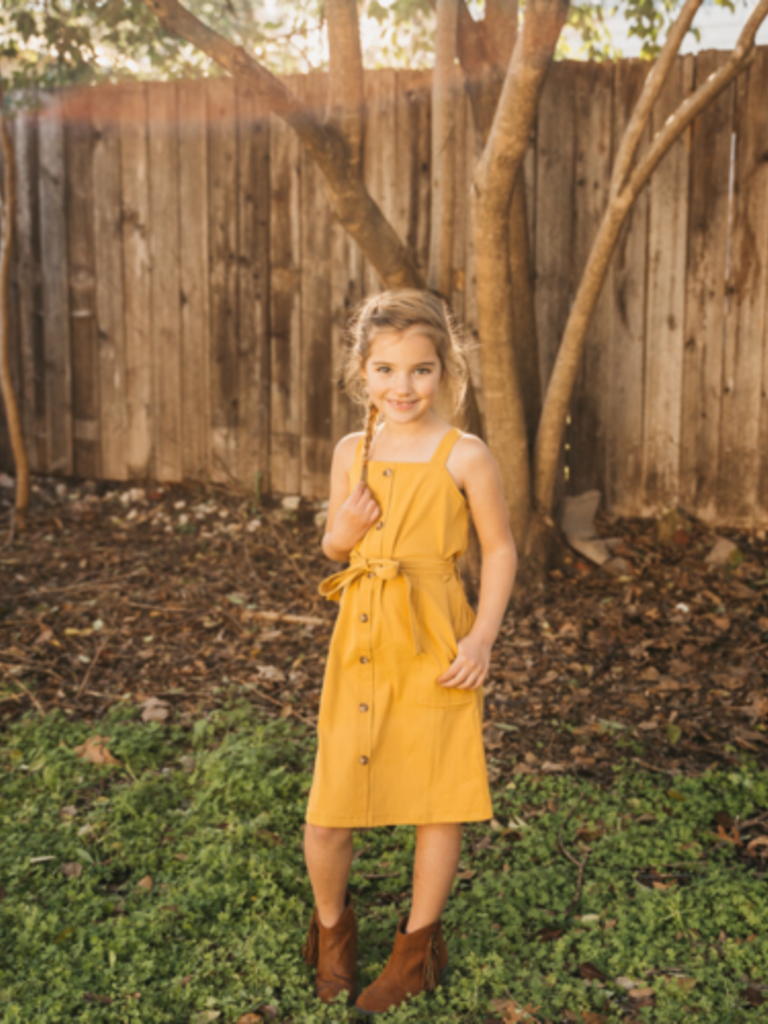 mustard yellow jumper dress