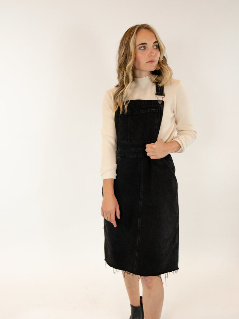 black jean jumper dress