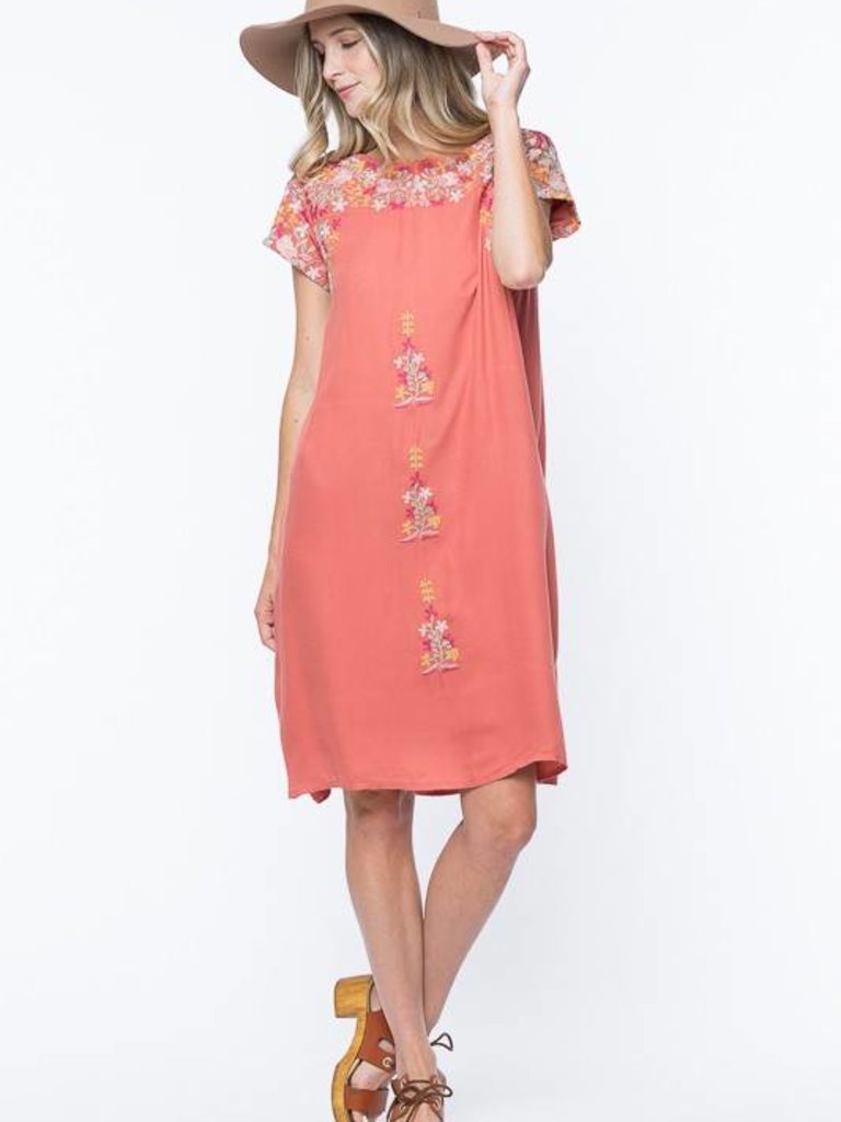 orange creek embroidered dress