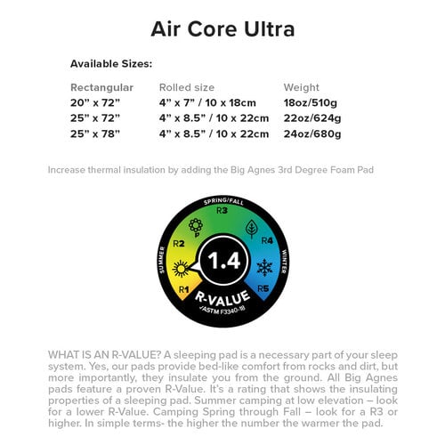 Big Agnes Air Core Ultra 25x72 Wide Regular