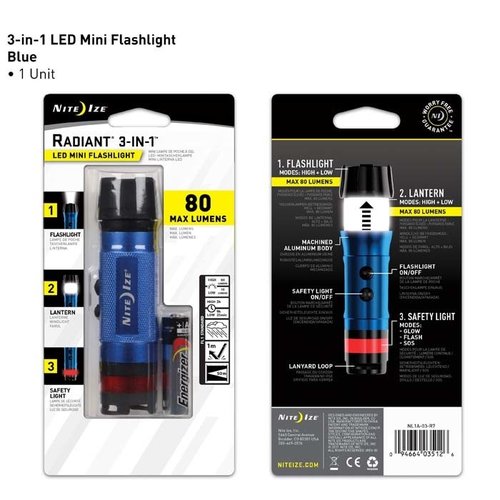 Nite Ize Radiant 3-in-1 LED Mini Flashlight - Blue Nite Ize Radiant 3-in-1 LED Mini Flashlight - Blue