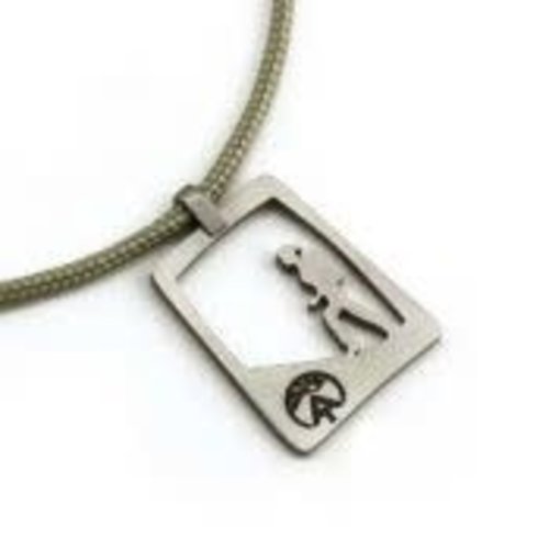 AT Hiking Gal Pendant on 2mm Cord AT Hiking Gal Pendant on 2mm Cord