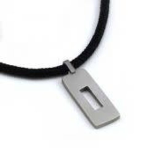 AT White Blaze Pendant on 2mm Polycord AT White Blaze Pendant on 2mm Polycord