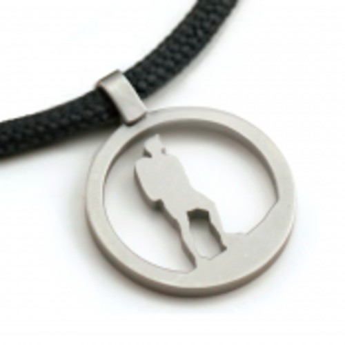 Hiking Guy Pendant on 3mm Polycord Hiking Guy Pendant on 3mm Polycord