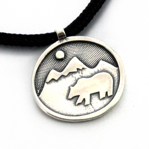 Tarma Bear Happy Pendant on 2mm Polycord Tarma Bear Happy Pendant on 2mm Polycord