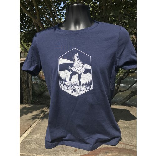 NOC Hiker Gal & AT Map Short Sleeve Women's Cut Tee NOC Hiker Gal & AT Map Short Sleeve Women's Cut Tee