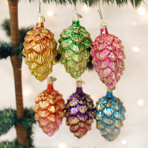 Pondersa Pine Blown Glass Ornament Pondersa Pine Blown Glass Ornament