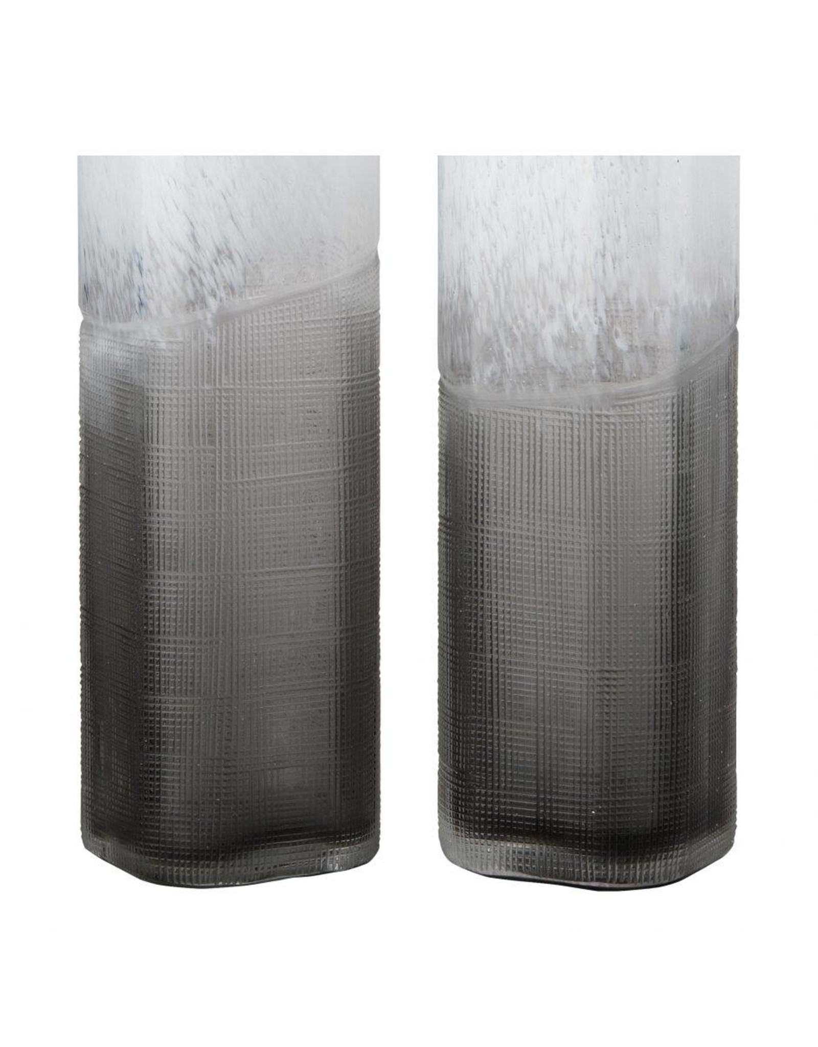 Monroe & Kent BARLOW VASES SET OF TWO WHITE AND GREY