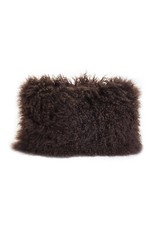 Monroe & Kent LAMB FUR PILLOW RECT. DARK BROWN