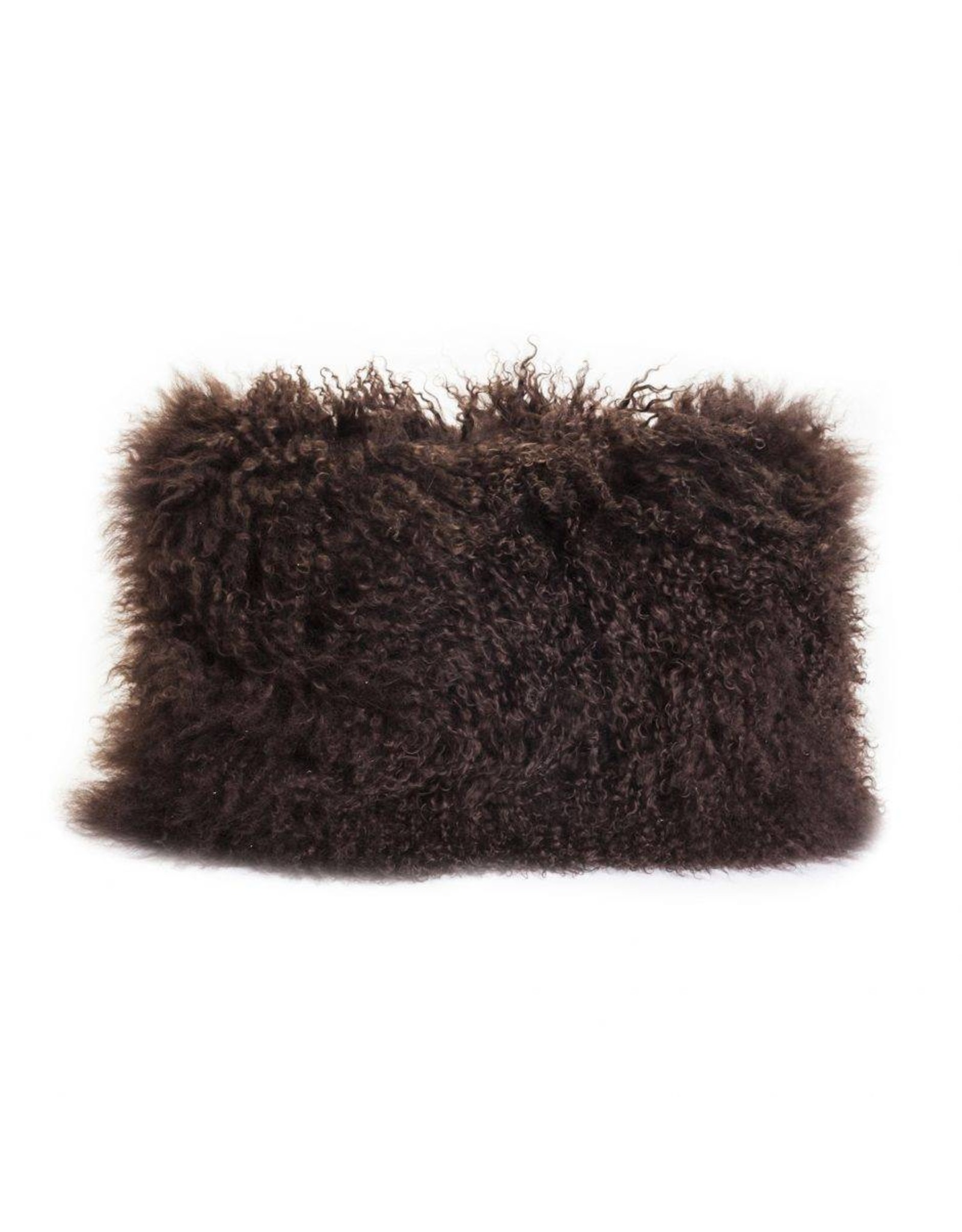 Monroe & Kent LAMB FUR PILLOW RECT. DARK BROWN