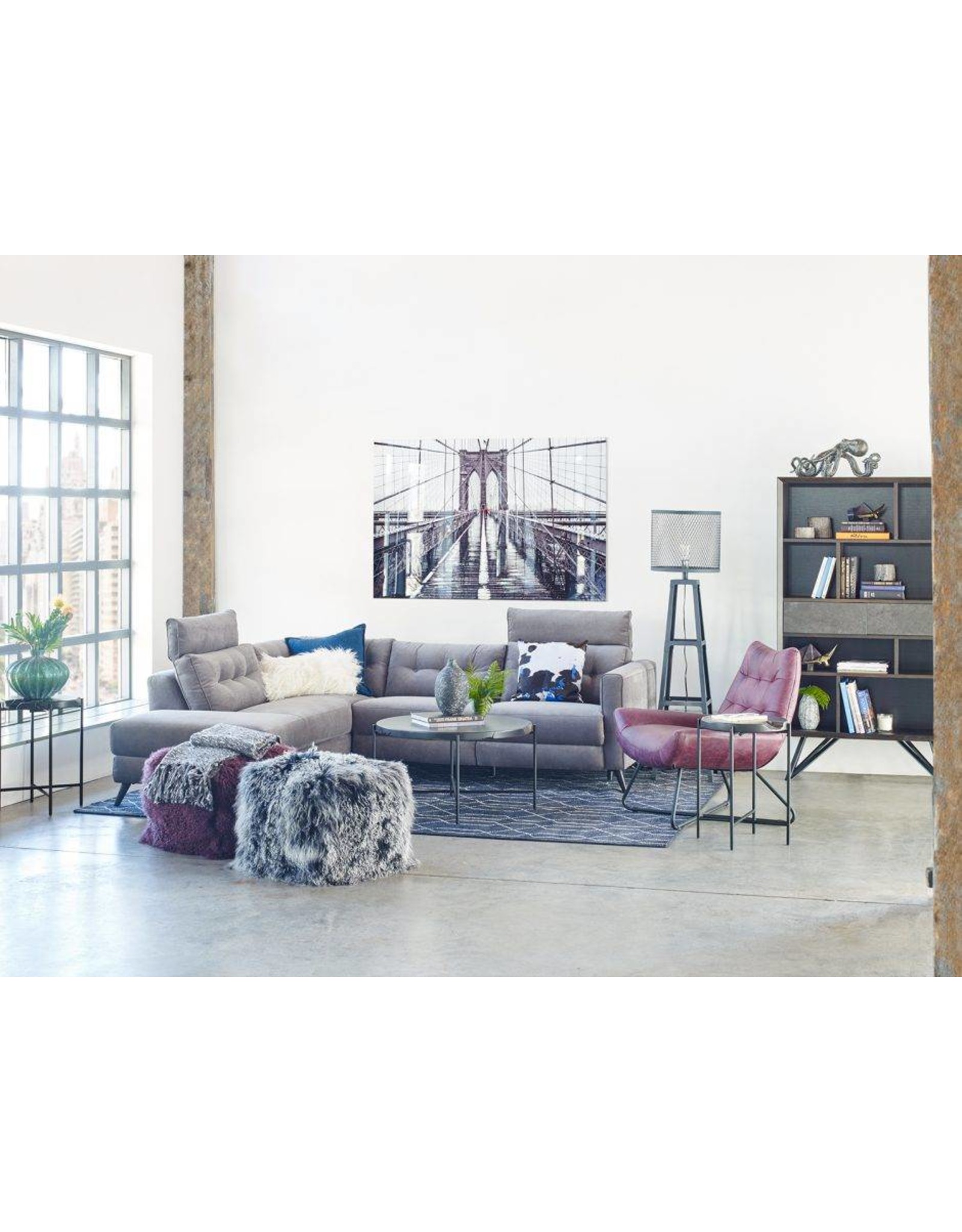 Monroe & Kent BEAUMONT POWER SECTIONAL LEFT DARK GREY