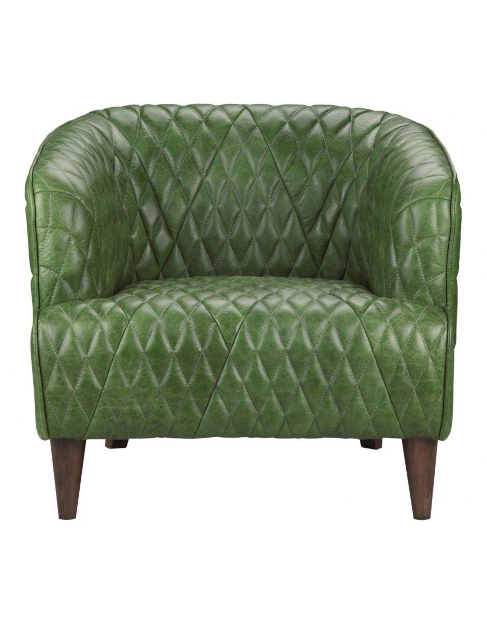 Monroe & Kent MAGDELAN TUFTED LEATHER ARM CHAIR EMERALD