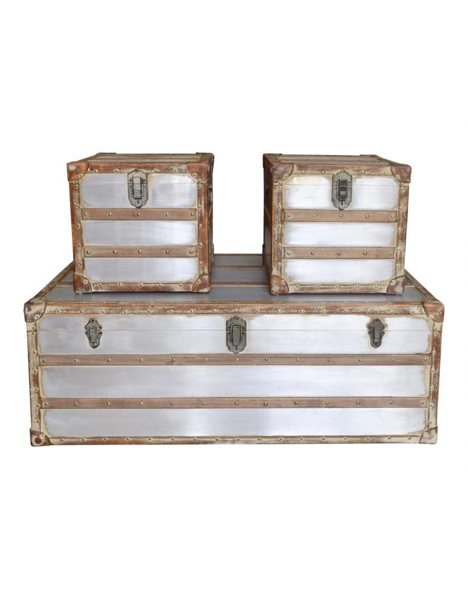 Monroe & Kent STEAMER TRUNK COFFEE AND SIDE TABLES SET