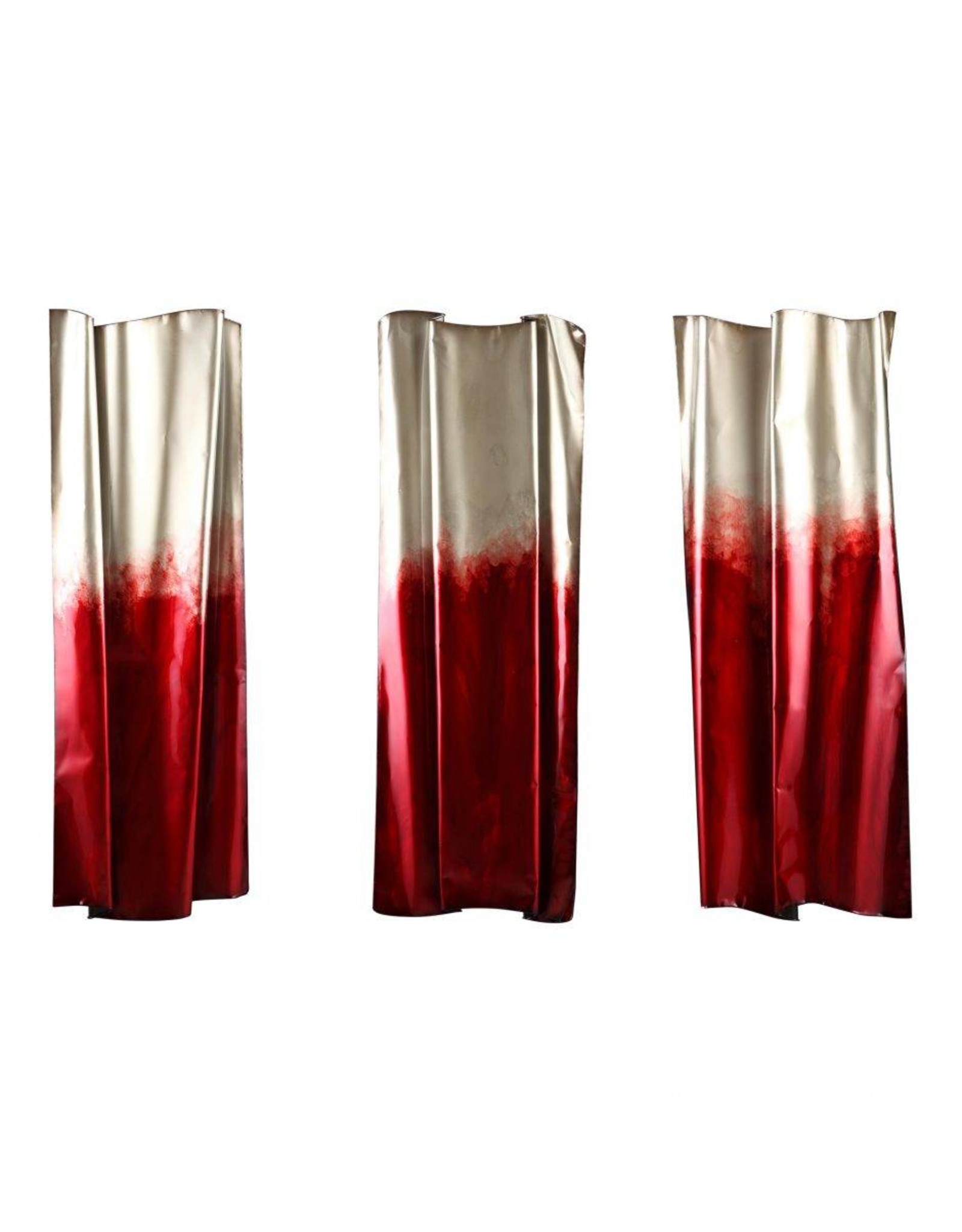 Monroe & Kent RED SHIMMER WALL DECOR SET OF THREE