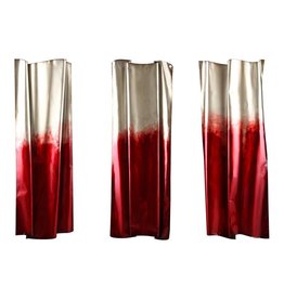 Monroe & Kent RED SHIMMER WALL DECOR SET OF THREE